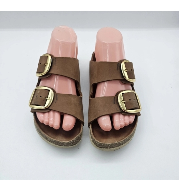 Birkenstock Arizona Big Buckle Sandals Cognac Leather Size 37 US 6 6.5 - Picture 2 of 11